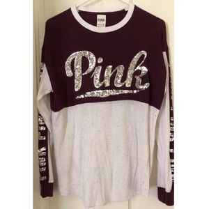PINK Victoria's Secret Tops - Pink long sleeve Maroon shirt PINK Victoria's Secret Tops - Pink long sleeve Maroon shirt